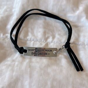 📦 Inspirational Suede & Silver Bracelet